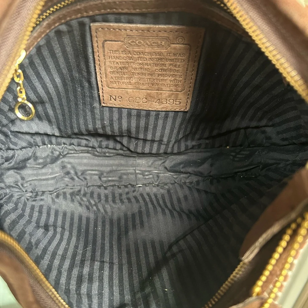 Vintage couch nubuck ergo 4395 mahogany brown leather shoulder hobo bag retro - Picture 12 of 16